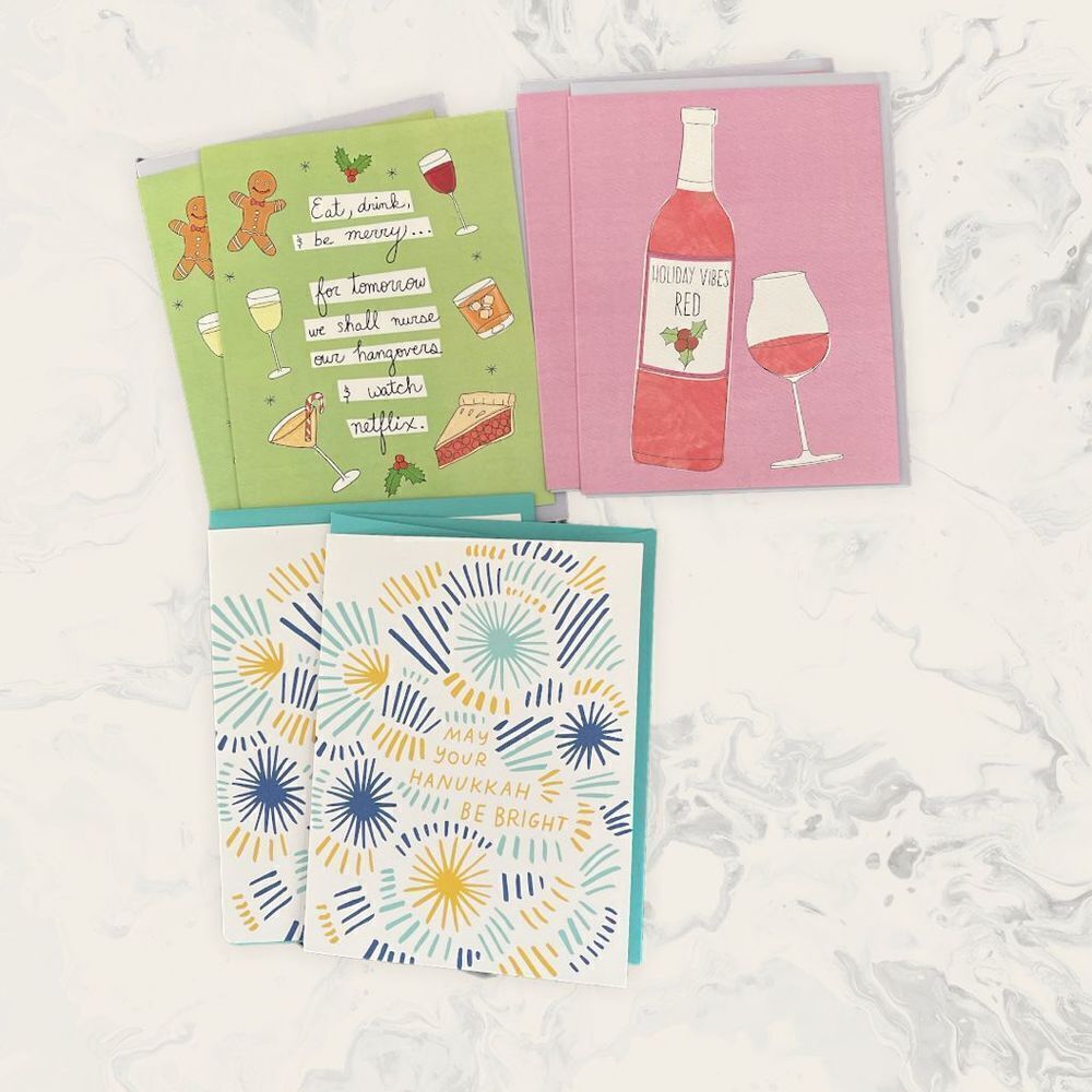 NWOT Set of  6 Christmas Greeting Cards - size 4” x 5 1/2” - multicolor